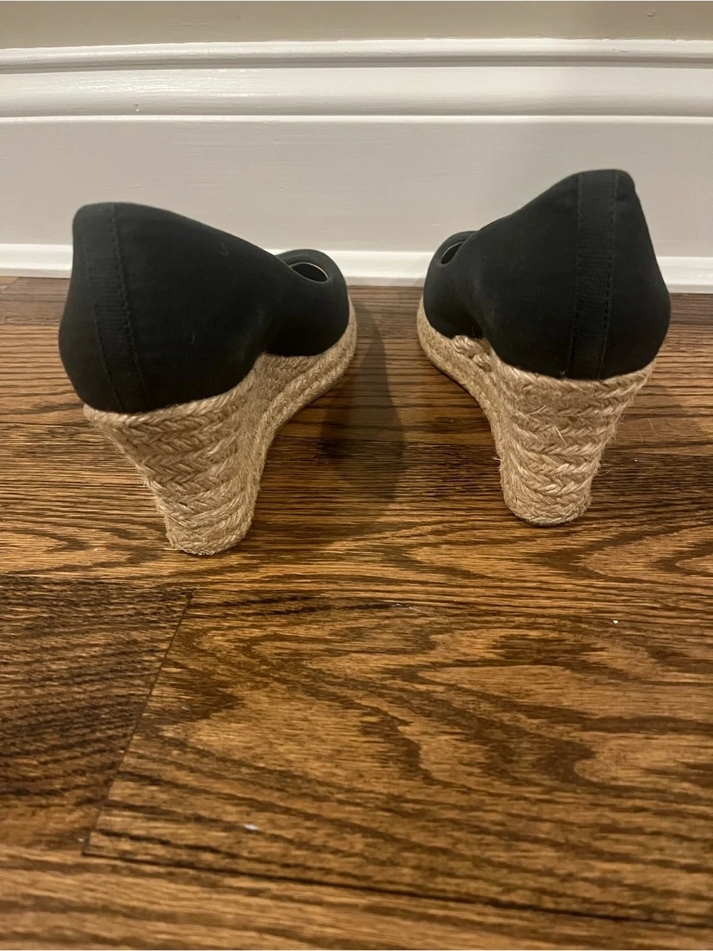J. Crew Wedge Espadrille in Black Canvas